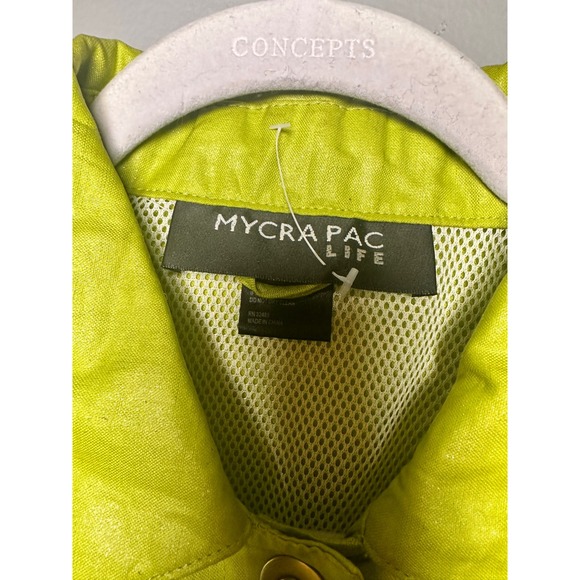 Mycra Pac LIFE Women's Yellow Button Up‎ Rain Jacket Size S Lightweight - Picture 2 of 7